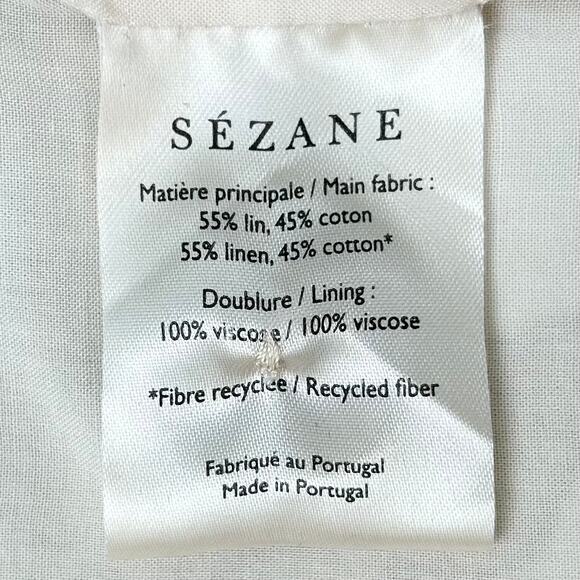 Sezane Thelma Boho 70s Square Neck Sleeveless Linen Crop Top Size 40 - Picture 9 of 11